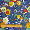 Algodón resinado estampado KIBIRD Azul / Multicolor vintage